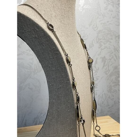 Loft Long Chain Necklace With Oval & Round Beads - Picture 4 of 4